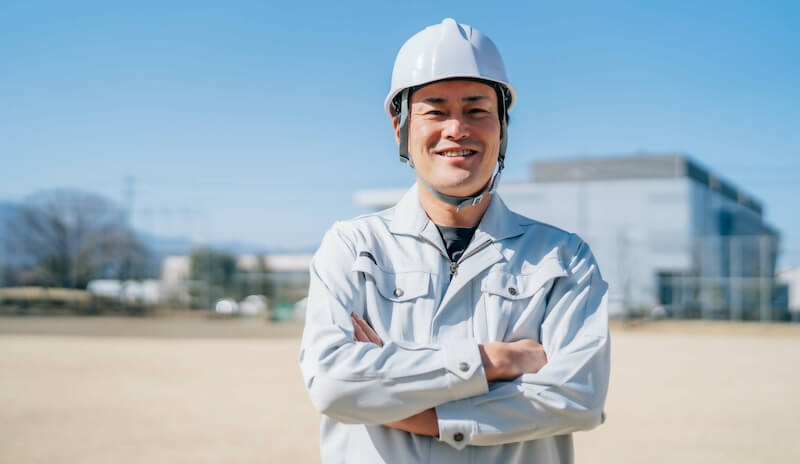 笑顔の作業員